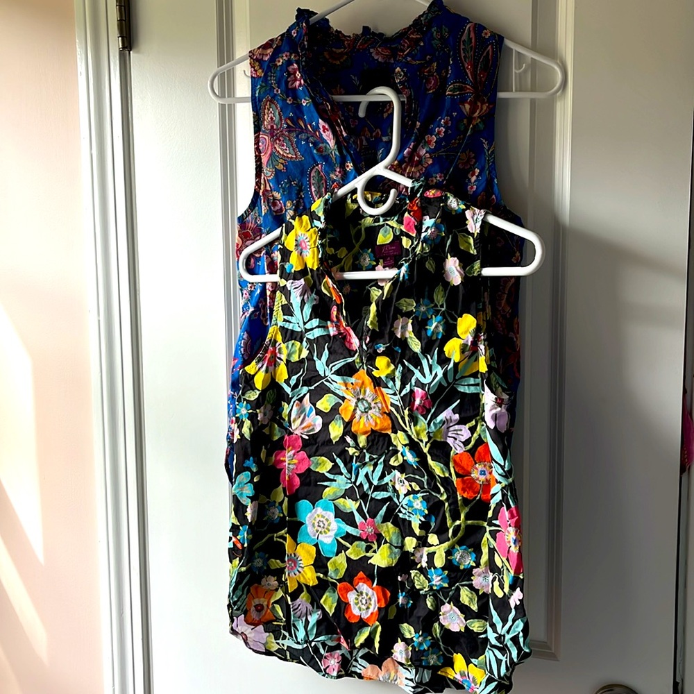 2 J Crew sleeveless cotton shirts size 6